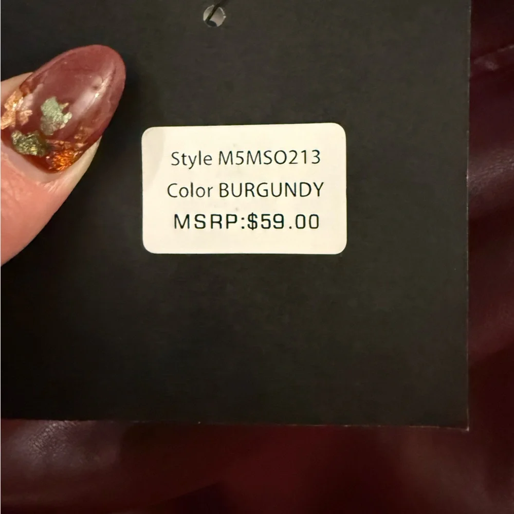 Marc New York Chic Maroon‎ Leather Pencil Skirt